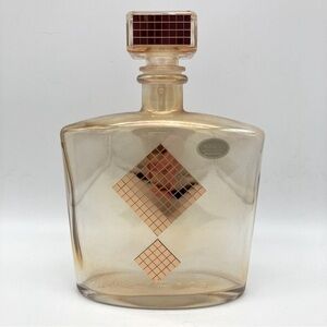 Vintage Italian Vetrene e Cristallerie Large Crystal Mirrored Whiskey Decanter